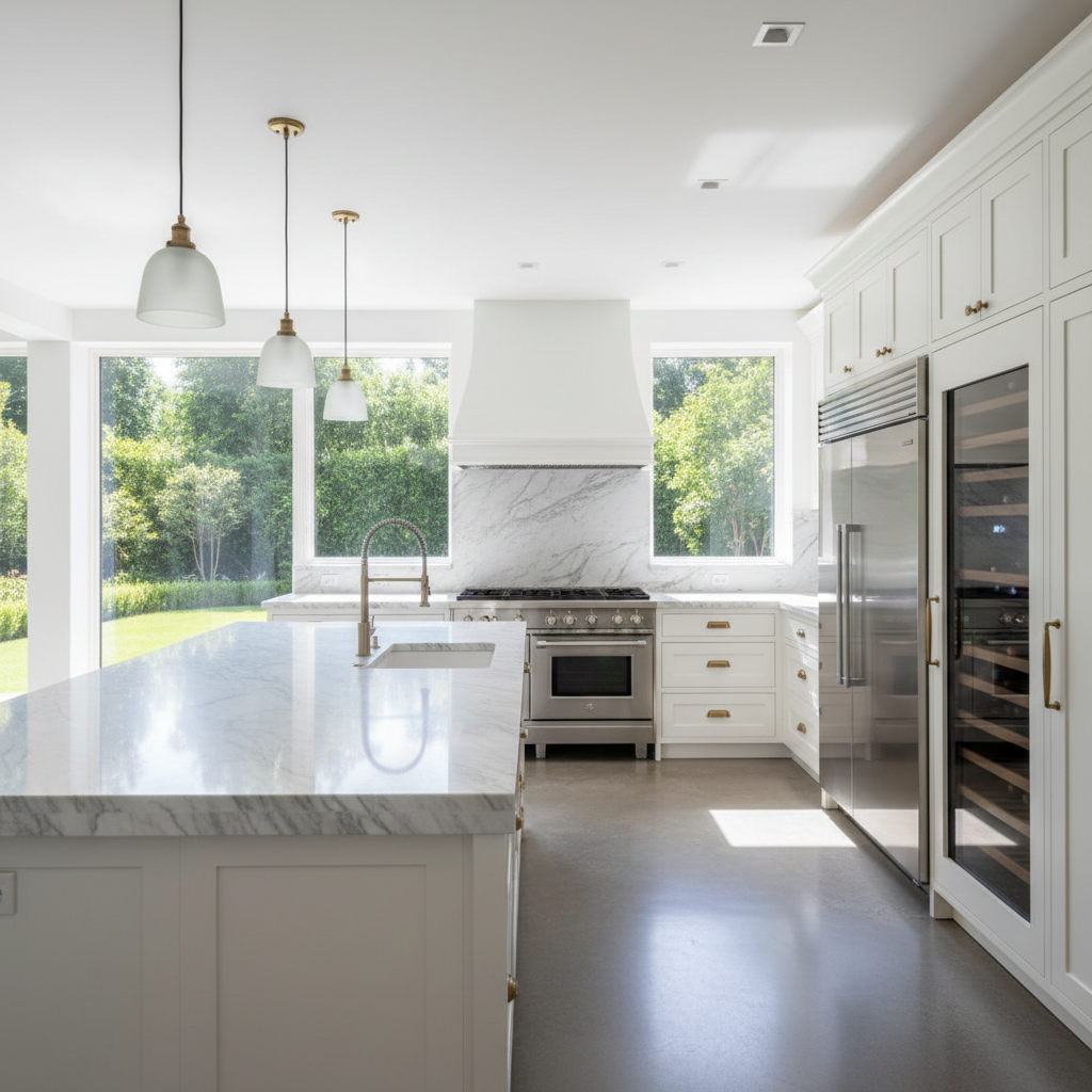 Luxury modern kitchen with premium Viking appliance repair focus